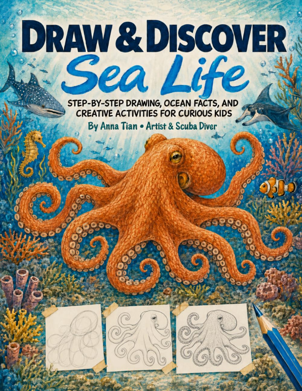 Draw and Discover Sea Life book cover