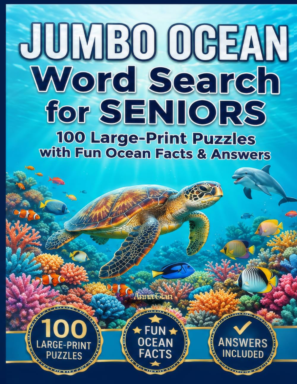 Jumbo Ocean Word Search for Seniors cover